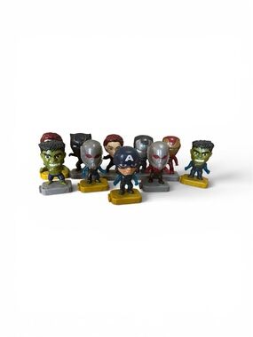 Marvel Mini Hero Figures Set - Green, Blue, Gold, Silver, Red
